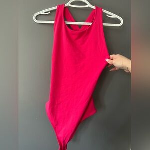 Aritzia Contour Bright Pink bodysuit